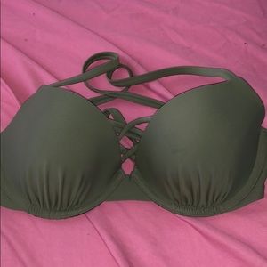 Olive Green Hollister Crossback Bikini Top